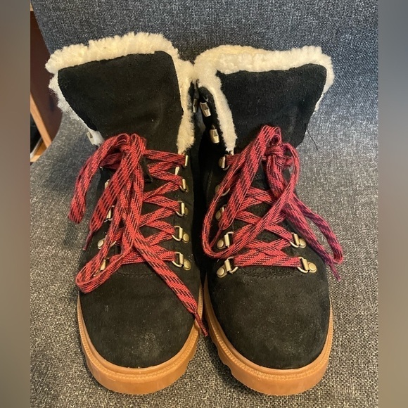 Sorel Ainslie Conquest Suede and Shearling Black waterproof Boots - Picture 14 of 15